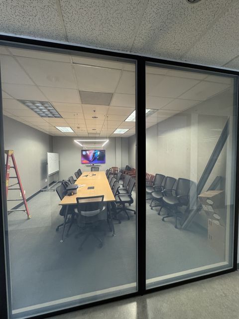Smart glass conference room Westlake Village in clear state with PDLC switchable film transparent