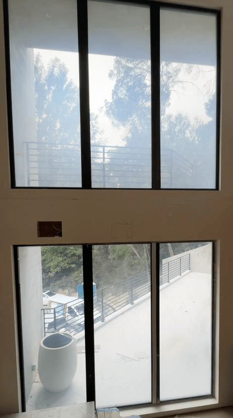 Smart glass windows Hollywood Hills repair — replaced PDLC film panel on a hillside home window