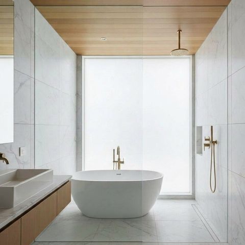 Smart film on a bathroom window