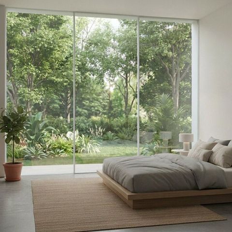 Smart film on a bedroom window
