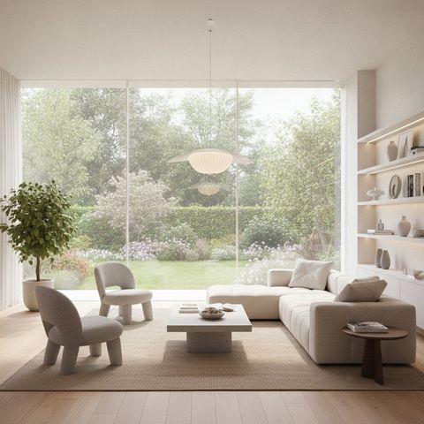 Smart film on a living-room view wall