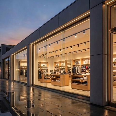 Smart film on a retail storefront