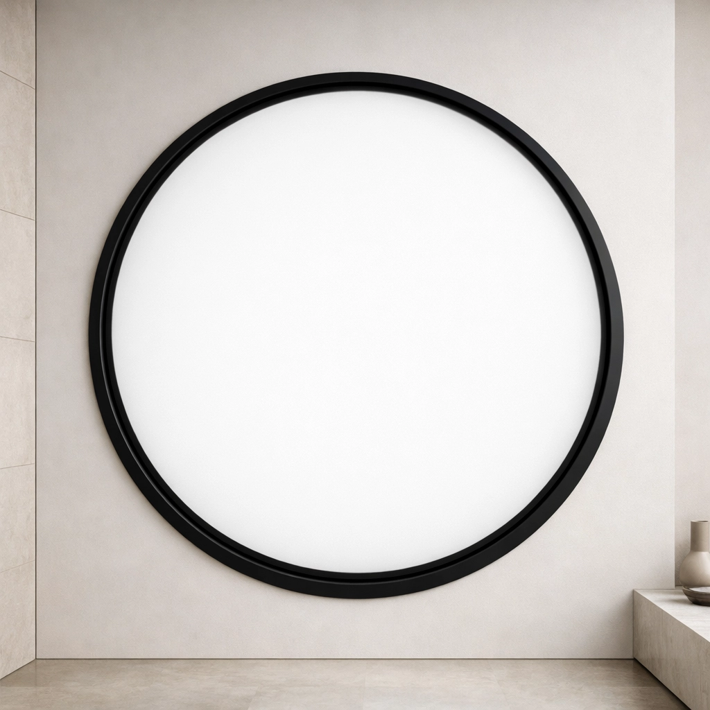 Smart film privacy mistakes avoided — precision-cut switchable smart film on a circular window ensuring total privacy with no gaps