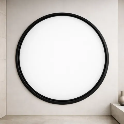 Precision-cut switchable smart film on a circular window ensuring total privacy with no gaps