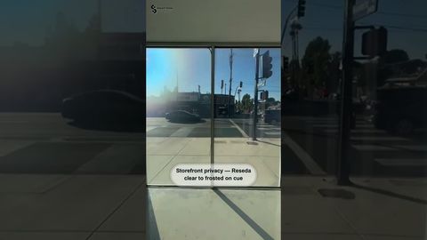 Reseda retail storefront windows with switchable smart film frosted for privacy